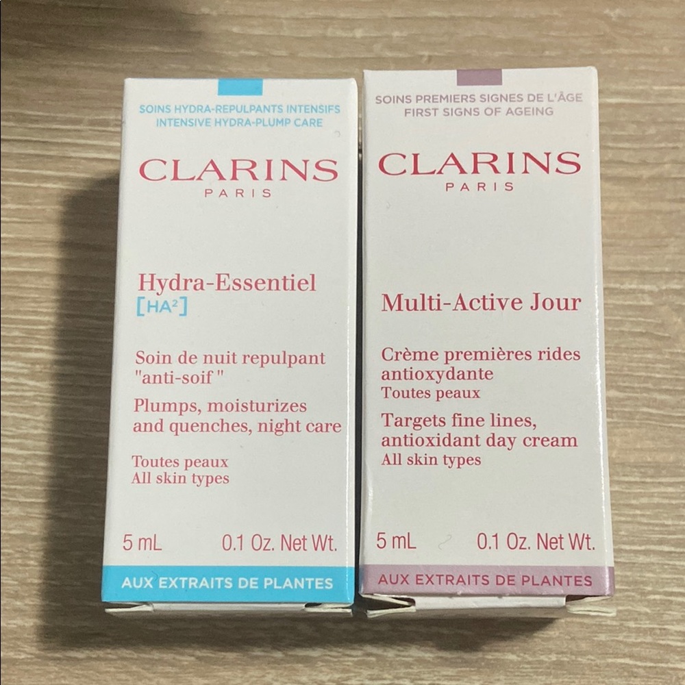 Clarins Hydra-Essentiel and Multi-Active Jour Skincare Set